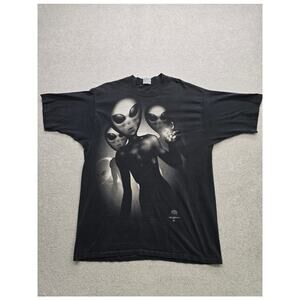 Liquid Blue Vintage 1996 Aliens Abduction UFO UAP Men's T Shirt Size X Large